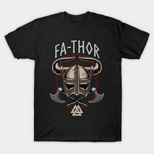 Fathor Wikingerhelm Vater Wikinger Papa T-Shirt